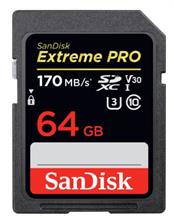 کارت حافظه SDXC سن دیسک مدل Extreme Pro V30 کلاس 10 استاندارد UHS-I U3 سرعت 170mbps ظرفیت 64 گیگابایت